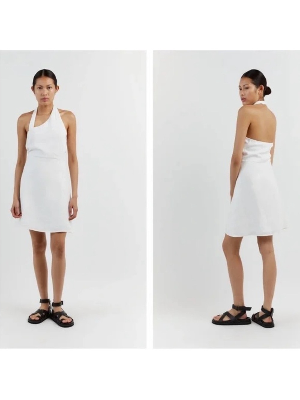 DISSH White Linen Halter Mini Dress - Picture 2 of 5